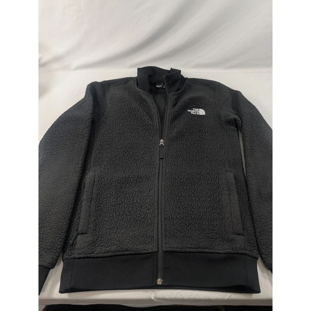 Men's North Face Mens Heavy Pile Fleece Black Lined X-Small Full Zip Jacket